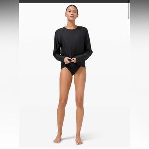 RARE Lululemon Waterside Relaxed UVP Long Sleeve Black 12